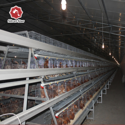 Hot Dip Galvanized Steel Layer Chicken Cage 90-160 Chickens Easy To Install